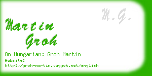 martin groh business card